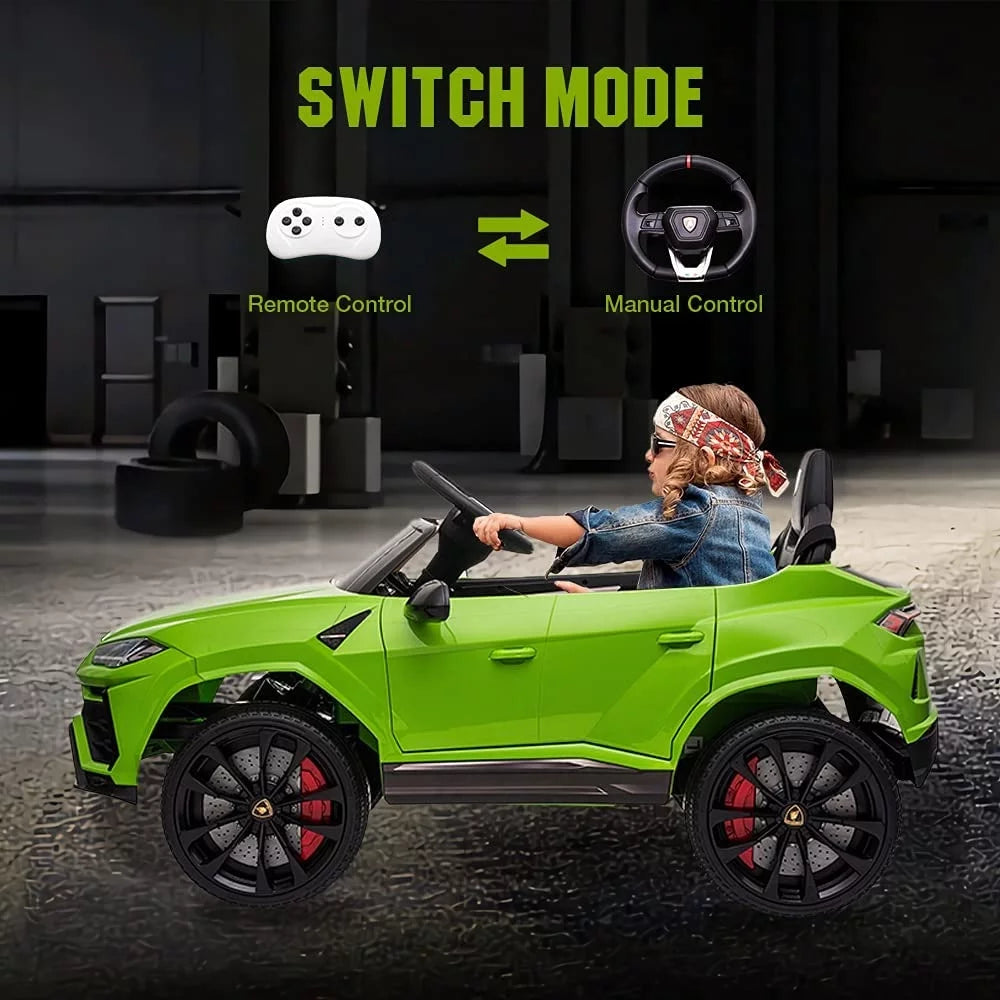 Lamborghini Urus 12V Electric Powered Ride on Car Toys for Girls Boys, White Kids Electric Vehicles Ride on Toys with Remote Control, Foot Pedal, MP3 Player and LED Headlights, CL61