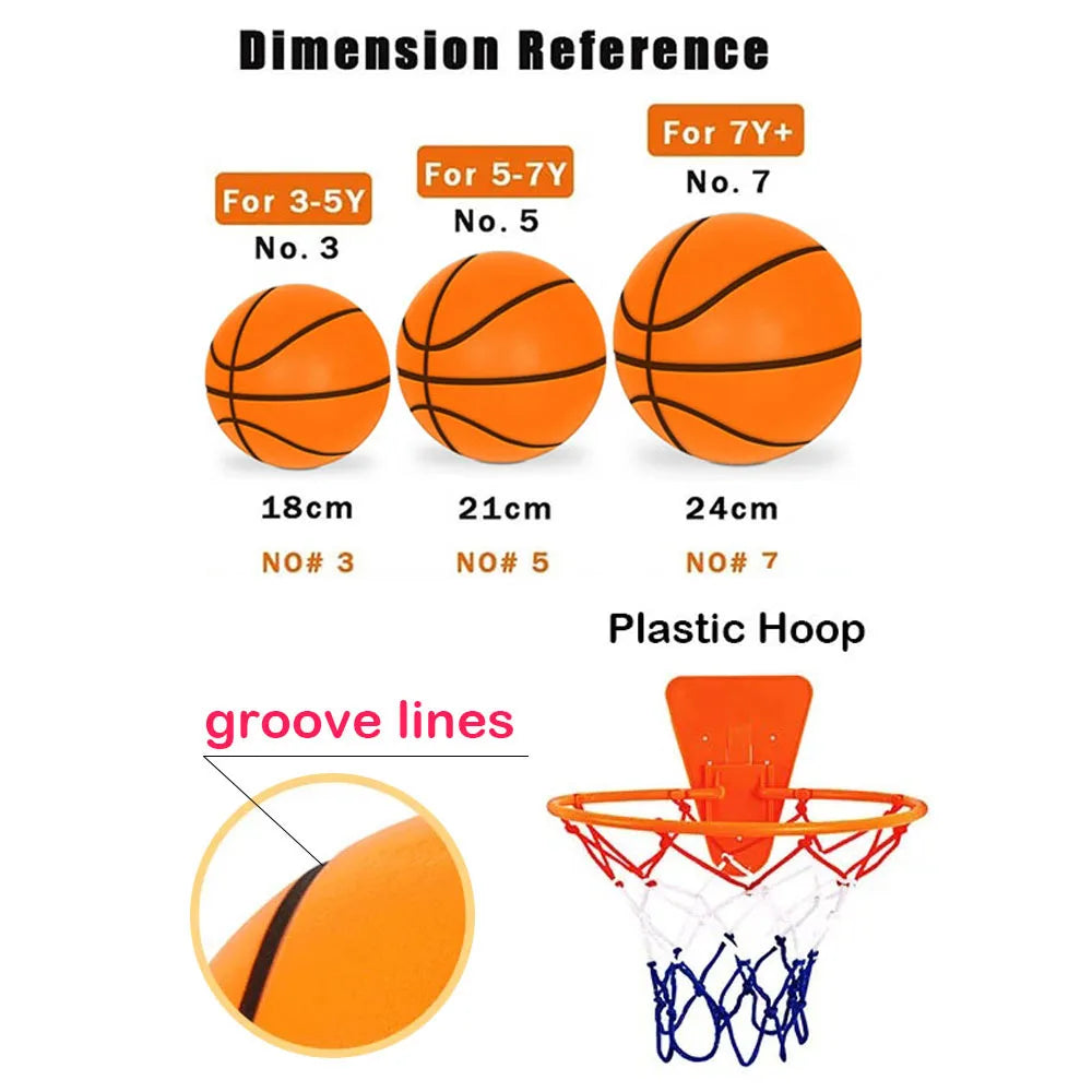 Silent Basketball Size 3/5/7 Indoor Dribble Quietly Foam Basketball Soft Ball Mute Bouncing Ball Airless Basket Ball Sports Toy