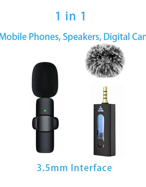 Load image into Gallery viewer, New Wireless Lavalier Microphone Portable Audio Video Recording Mini Microphone for Iphone Android PC Camera Live Gaming Phone
