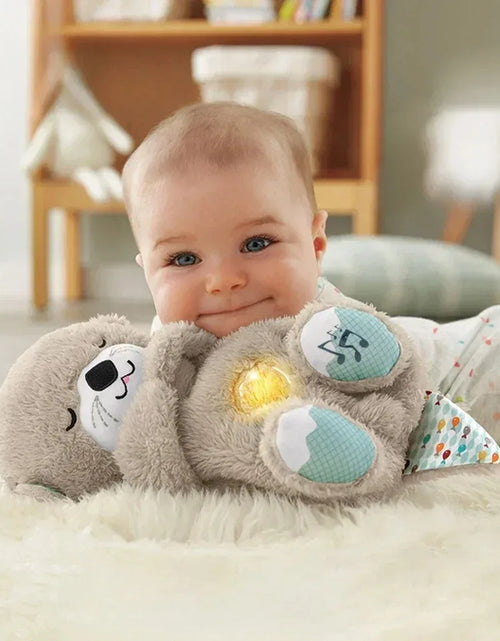 Load image into Gallery viewer, Breathing Otter Sleep and Playmate Otter Musical Stuffed Baby Plush Toy with Light Sound Newborn Sensory Comfortable Baby Gifts
