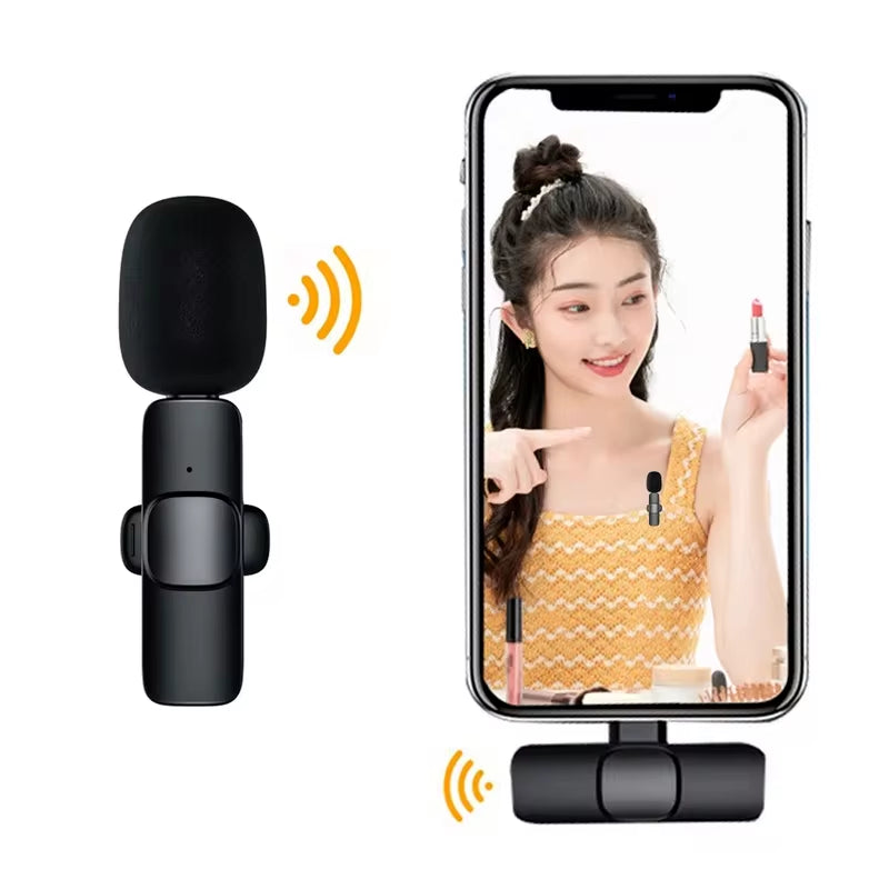 Hight Quality Wireless Lavalier Microphone Portable Audio Video Recording Mic for Iphone Android Live Game Mobile Phone Camera