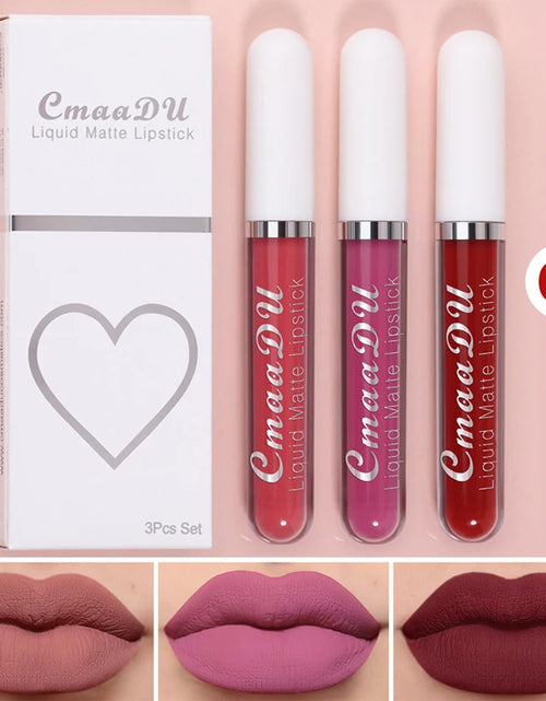 Load image into Gallery viewer, High Quality Matte Lipstick Set 3 Colors Long-Lasting Waterproof Velvet Lip Lipgloss Kit Cosmetics Gift Set for Girls Women
