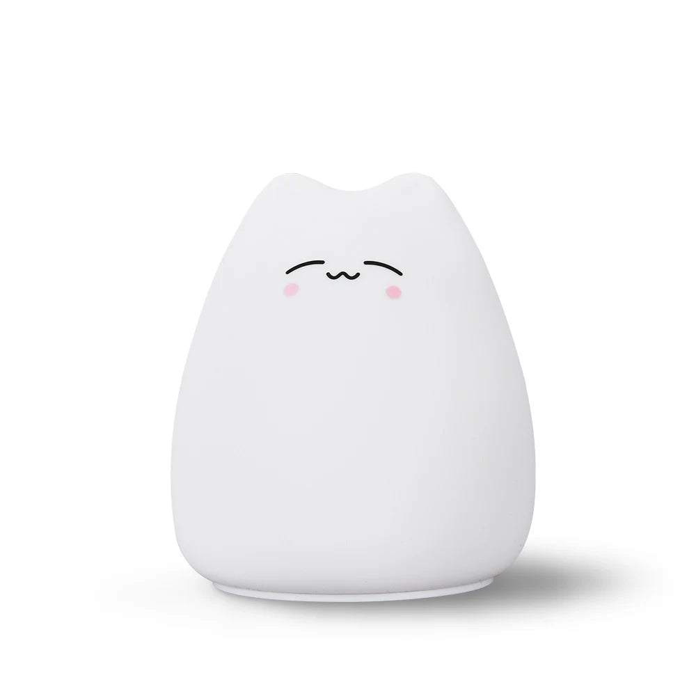 Mini Popular Cat Baby Night Lamp 7-Color Pat Touch Color-Changing Eye Protection Bedroom Bedside Night Light Gift Children