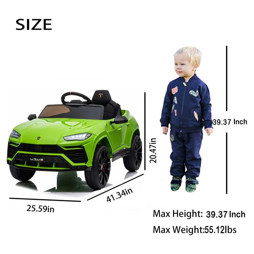 Lamborghini Urus 12V Electric Powered Ride on Car Toys for Girls Boys, White Kids Electric Vehicles Ride on Toys with Remote Control, Foot Pedal, MP3 Player and LED Headlights, CL61