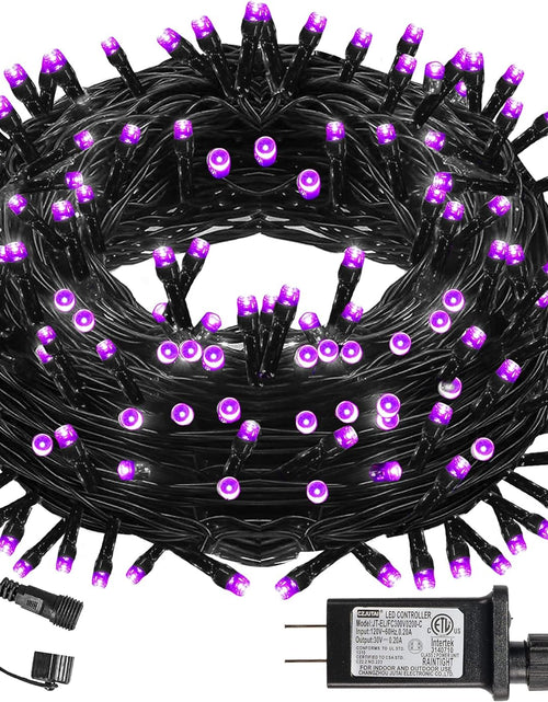 Load image into Gallery viewer, Halloween 300 LED String Lights, 100FT Connectable String Lights with 8 Lighting Modes, Halloween Decorations for Party Carnival Supplies, Indoor Outdoor Yard Garden Decor (Purple)
