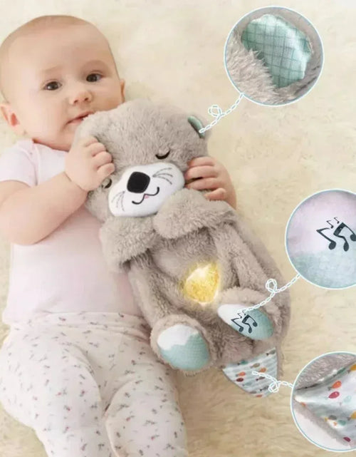 Load image into Gallery viewer, Breathing Otter Sleep and Playmate Otter Musical Stuffed Baby Plush Toy with Light Sound Newborn Sensory Comfortable Baby Gifts
